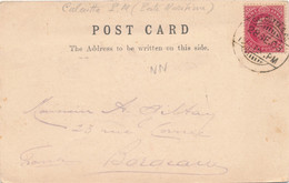 CARTE INDE CALCUTTA GPO PM POSTE MARITIME BORDEAUX COVER CARD INDIA - 1902-11  Edward VII