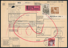 1976 Expressz Csomagszállító 3 Bélyeges Bérmentesítéssel / Express Parcel Card With 3 Stamps Franking - Sonstige & Ohne Zuordnung