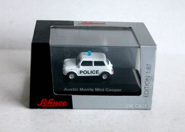 SCHUCO - AUSTIN MORRIS MINI COOPER - POLICE - VOITURE AUTOMOBILE MINIATURE 1/87 - ANCIEN MODELE REDUIT (1712.41) - Schaal 1:87