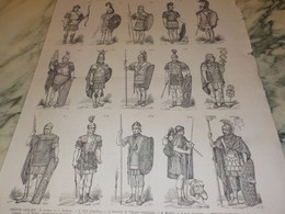 GRAVURE COSTUMES MILITAIRES DES GRECS ET DES ROMAINS 1879 - Uniformes