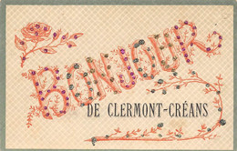 Clermont Créans        72          Un Bonjour De.. Fantaisie Paillettes                   ( Voir Scan ) - Autres & Non Classés