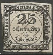 France - Timbres-Taxe - N° 5 25 C. Noir - Obl DECAZEVILLE (Aveyron) - 1859-1959 Afgestempeld