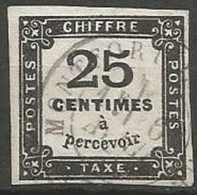 France - Timbres-Taxe - N° 5 25 C. Noir - Obl MONTFORT - 1859-1959 Usados