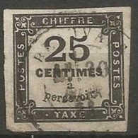 France - Timbres-Taxe - N° 5  - 25 C. Noir - Obl BEAUVAIS (Oise) - 1859-1959 Usados