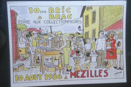 ►  10eme BOURSE SALON Foire Aux Collectionneurs BRICABRAC 1986 - MEZILLES. Yonne) . Illustrateur Papy - Bourses & Salons De Collections