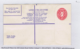 Ireland Postal Stationery 1973 17p Registered Envelope Size G Fee 10p/£5.44 Mint. Jung EU12a - Interi Postali