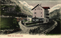 T2/T3 1909 Caines, Kuens (Südtirol); Gruss Vom Kuenser Hof / Hotel, Horse Chariot - Unclassified