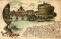 T2/T3 1900 Roma, Rome; Ricordo Di Roma. Carlo Künzli Art Nouveau, Floral, Litho - Unclassified