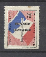 France  1941 Vignette Illustrée Drapeau Croix De Lorraine Poste De La Résistance Neuf  *  B/TB RR Voir Scans Soldé ! ! ! - Militair