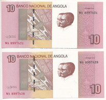 Angola 2012. 10K (2x) Közeli Sorszámok T:I  Angola 2012. 10 Kwanzas (2x) Close Serials C:UNC - Unclassified