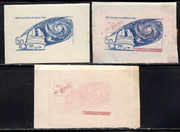 CZECHOSLOVAKIA (1967) Ondrejov Observatory. Galaxy. Series Of 3 Die Proofs Showing Various Stages. Scott No 1489. - Ensayos & Reimpresiones