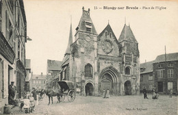 Blangy Sur Bresle * Place De L'église * Postes & Télégraphes * Attelage Cheval * Villageois - Blangy-sur-Bresle