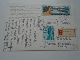 D192295 Hungary Registered  Postcard -stamp Autobus  Balaton  Siófok   Bateau Ship - Ca 1965   SZEGED Open Air Theatre - Covers & Documents