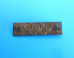 OLYMPIC GAMES BERLIN 1936 Original Vintage Pin LARGE SIZE Jeux Olympiques Olympia Olympiade Olympiad Germany Deutschland - Abbigliamento, Souvenirs & Varie