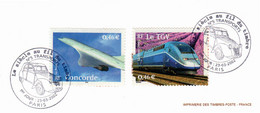 " CONORDE / TGV  " Sur Gravue Officielle 1er Jour De 2002, N° YT 3471 3475. Parfait état. FDC - Concorde