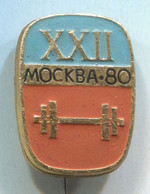 Weightlifting Gewichtheben - Olympic Olympiade Moscow 1980. Vintage Pin Badge Abzeichen - Gewichtheben