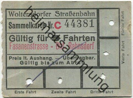 Deutschland - Woltersdorf - Woltersdorfer Strassenbahn - Sammelkarte Gültig Für 5 Fahrten - Fasanenstrasse Bahnhof Rahns - Europa