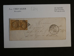 C FRANCE  BELLE LETTRE RARISSIME AFFRANCH. MILITAIRE EXCLUSIF 15 NOV. 1850 +PAIRE CERES N°1 +TROYES ORLEANS++++ - 1849-1850 Ceres