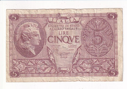 ITALIA 5 LIRE 1944 CAT. 14B - Italia – 5 Lire