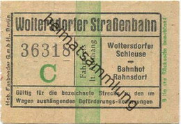 Deutschland - Woltersdorf - Woltersdorfer Strassenbahn - Fahrschein Wolterdorfer Schleuse Bahnhof Rahnsdorf - Europa