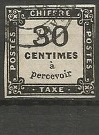 France - Timbres-Taxe - N° 6  - 30 C. Noir - 1859-1959 Usados