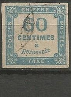France - Timbres-Taxe - N° 9  - 60 C. Bleu - 1859-1959 Gebraucht