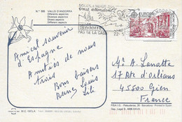 ANDORRE  - TIMBRE N° 388  -  EUROPA   -     -  SEUL SUR LETTRE  - 1990 - Brieven En Documenten