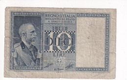 ITALIA 10 LIRE 1939 XVIII CAT. 18C - Italia – 10 Lire