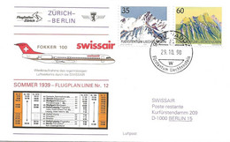 Liechtenstein: 1990 Swissair Air Mail Brief Zürich - Berlin - Briefe U. Dokumente