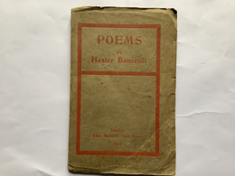 Recueil  Poèms By Héster Bancroft  éditeur Elkin Matthews 1906 - Poetry