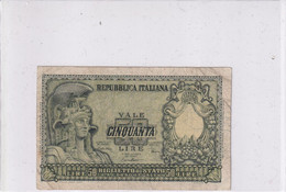 ITALIA 50 LIRE 1951 CAT. 23B - 50 Lire