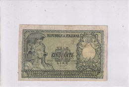 ITALIA 50 LIRE 1951 CAT. 23A - 50 Lire