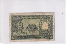 ITALIA 50 LIRE 1951 CAT. 23A - 50 Liras