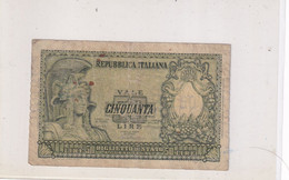 ITALIA 50 LIRE 1951 CAT. 23A - 50 Liras