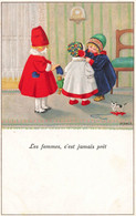 Pauli EBNER * CPA Illustrateur Ebner * N°878 * Les Femmes C'est Jamais Prêt ! * Enfants Mode Jeu Jouet Chat Roulettes - Ebner, Pauli