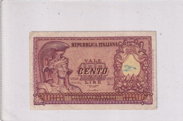 ITALIA 100 LIRE 1951 CAT. 24B - 100 Liras