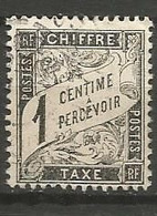 France - Timbres-Taxe - N° 10 - 1 C. Noir - Obl. - 1859-1959 Oblitérés