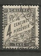 France - Timbres-Taxe - N° 13 - 4 C. Noir - Obl. - 1859-1959 Used