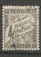 France - Timbres-Taxe - N° 13 - 4 C. Noir - Obl. - 1859-1959 Usados