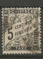 France - Timbres-Taxe - N° 14 - 5 C. Noir - Obl. - 1859-1959 Afgestempeld