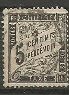 France - Timbres-Taxe - N° 14 - 5 C. Noir - Obl. - 1859-1959 Afgestempeld