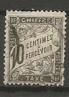 France - Timbres-Taxe - N° 15 - 10 C. Noir - Obl. - 1859-1959 Oblitérés