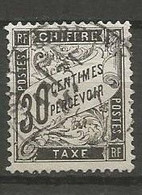 France - Timbres-Taxe - N° 18 - 30 C. Noir - Obl. - 1859-1959 Usados