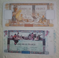 2 Billets Factice Recto Verso Fake Copie 1000 Et 5000 Francs Banque De France..! - Fiktive & Specimen