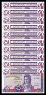 Gibraltar Lot 10 Banknotes 50 Pounds Elizabeth II 1986 Pick 24 SC UNC - Gibraltar