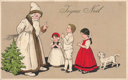 Santa Claus , Père Noël * CPA Illustrateur Pauli Ebner ? * Joyeux NOEL Joyeuse St Nicolas * Sapin Chien Enfants - Kerstman