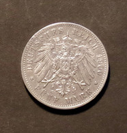 Deutsches Reich Fünf Mark 1900 - Wilhelm II Deutscher Keiser Konig Von Preussen -  5 Mark (Silber) - 2, 3 & 5 Mark Argent