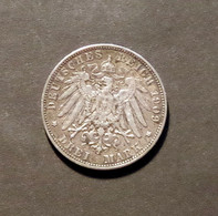 Deutsches Reich Drei Mark 1909 - Friedrich August Konig V Sachsen -  3 Mark (Silber) - 2, 3 & 5 Mark Argent