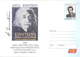 931  Einstein: PAP 2005 – Postal Stationery Cover From Romania. Chemistry Physics Physique Nobel - Albert Einstein