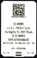 ITALIA ROMA 2022 - PARKING CENTRO COMMERCIALE EUROMA2 - TICKET PER IL PARCHEGGIO - Tickets - Vouchers